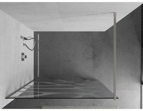 Mexen Kioto, sprchová zástena Walk-In 70 x 200 cm, 8mm číre sklo biely vzor, brúsená oceľ profil, 800-070-101-97-97