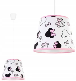Detské závesné svietidlo Minnie, 1x textilné tienidlo so vzorom, s