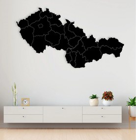 Drevená mapa Československej republiky - Zemepis: HDF - Orech 40 x 23 cm 4403-84131 HDF-M011