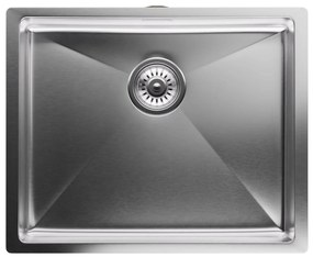 Klarstein TitanSteel Kuchynský drez 45 x 55 cm (DxŠ) s povrchom odolný voči hrdzi, poškriabaniu a teplu