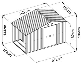 Záhradný domček na náradie s drevníkom Avenberg 3,22 x 1.96 m ANTRACIT SD-X68EWS