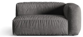 Sivý zamatový modul pohovky (pravý roh) Martina – Micadoni