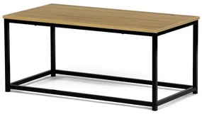 Stůl konferenční, 90x48x41 cm, MDF, dekor divoký dub, černý kov