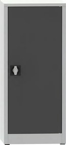 Dielenská policová skriňa na náradie KOVONA, 2 police, zváraná, 508 x 500 x 1150 mm, sivá / grafit