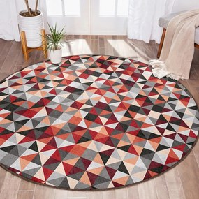 Červeno-sivý prateľný okrúhly koberec ø 80 cm Ignite – Mila Home