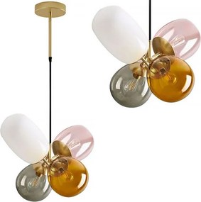 Toolight Toolight, Stropné svietidlo zo skla viacfarebné E14 60W APP436-4C, OSW-00565