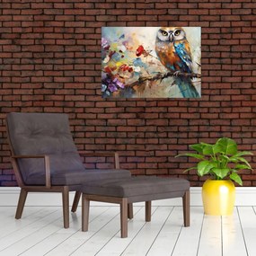 Obraz - Maľovaná sova (70x50 cm)