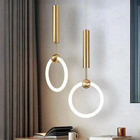 Toolight Toolight, LED závesné svietidlo 25x55cm, 10W, 3000K, LHJ059-CP1, zlatá matná, OSW-60031