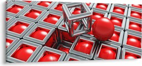 Obraz - 3D metalická abstrakcia (120x50 cm)