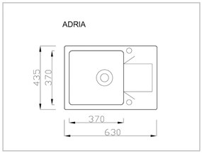 Granitový kuchynský drez Adria 63x43,5 cm - čierna