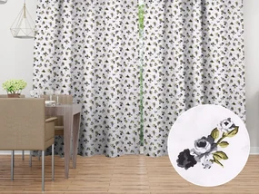 Biante Bavlnený záves Sandra SA-345 Sivé ružičky na bielom 130x230 cm