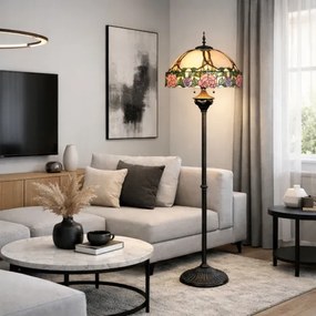 Luxusná vitrážová lampa Tiffany stojaca ROMANTIC 50*165