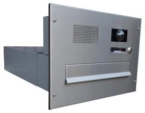 DOLS B-042-ABB - nerezová poštová schránka na zamurovanie, s videohovorovým modulom ABB, menovkou a zvonkovým tlačidlom