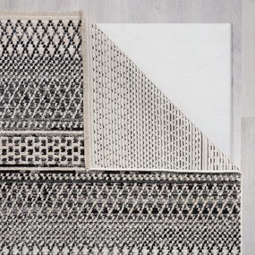 Flair Rugs, Kusový koberec Santiago Camino Black/White, 160x230, čiernobiela, obývacia izba