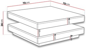 Konferenčný stolík Daphir (biely). Vlastná spoľahlivá doprava až k Vám domov. 1053966