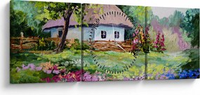 Obraz - Chalupa (s hodinami) (90x30 cm)