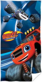 Detská osuška Plamienok a štvorkoláci - motív Blaze a Darington - 100% bavlna - 70 x 140 cm