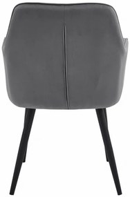 Set dvoch jedálenských stoličiek JORK zamatové, tmavosivé (čierne nohy) 2 ks