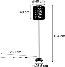 Stojaca lampa mosadz s tienidlom páv 40 cm - Simplo