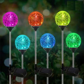 Bezdoteku LEDSolar solárne vonkajšie gule na tyči 1 ks, so senzorom, bezdrôtové, IPRO, 1W, multicolor            farba