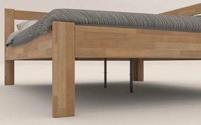 Rohová posteľ so zástenou vpravo Tema P 180x200 cm, prírodný buk