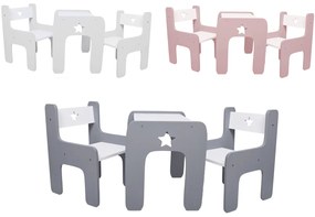 WoodStar Dizajnový detský stolík a stolička 3v1 Farba: sivá