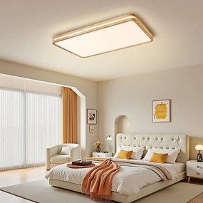 BRILAGI - LED stmievateľné svietidlo MOLINA SQUARE LED/128W/230V dub 90x60 cm + diaľkové ovládanie