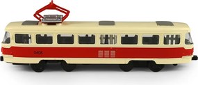 RAPPA Kovová česká retro električka Tatra T3 s otváracími strednými dverami - 16 cm - červená