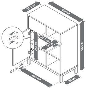 Odkladacia skrinka do kúpeľne