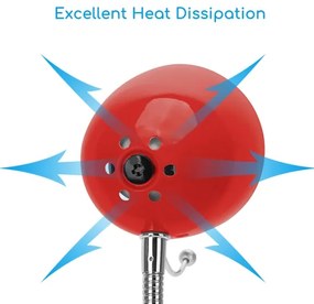 Aigostar - Stolná lampa s klipom 1xE27/11W/230V červená/chróm