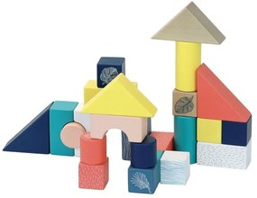 Vilac Drevený vozík s farebnými kockami