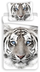 Jerry Fabrics Bavlnené obliečky 140x200 + 70x90 cm - Biely tiger