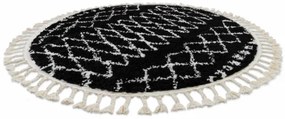 Koberec BERBER ETHNIC G3802 kruh čierny / biely Fredzle berber marokánsky