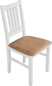 Jedálenská stolička Bono, biela/béžová látka