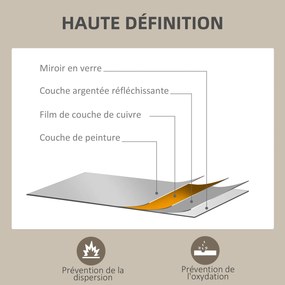 HOMCOM obdĺžnikové nástenné zrkadlo 60 x 80 cm, MDF rám, ideálne do kúpeľne, obývačky alebo spálne, biele | Aosom