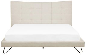 Zamatová posteľ 160 x 200 cm béžová LANNION Beliani