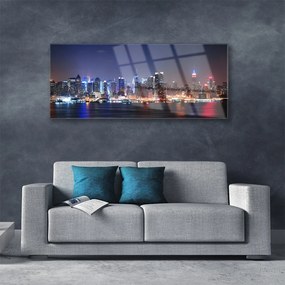 Obraz na akrylátovom skle Mesto mrakodrapy domy 125x50 cm