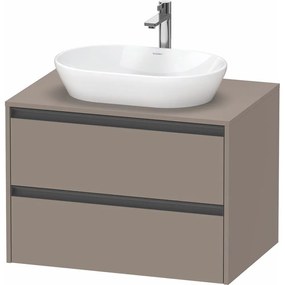 DURAVIT Ketho 2 závesná skrinka pod umývadlo na dosku, 2 zásuvky, 800 x 550 x 568 mm, bazalt matný, K24895043430000