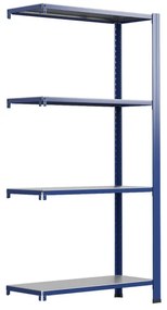 Bezskrutkový kovový regál prídavný modul 250x80x30cm T profil, 4 police