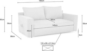 Rozkladacia pohovka Ron, šedo-béžová štruktúrovaná látka