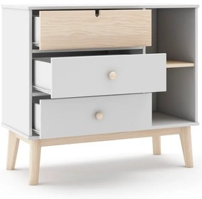 Biela nízka detská komoda 90x40 cm Estefania – Marckeric