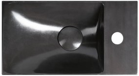 Sapho Sapho, AGOS betónové umývadlo 40x22cm, ľavé/pravé, antracitová lesklá, AS40016