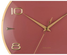 Dizajnové nástenné hodiny Karlsson 6017RD červené,priemer 40 cm