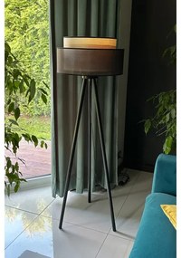 Duolla - Stojacia lampa WOOD BOHO 1xE27/15W/230V pr. 45 cm čierna/béžová