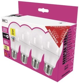 EMOS Sada žiaroviek LED, E27, A60, 10W, 806lm, teplá biela, 4ks