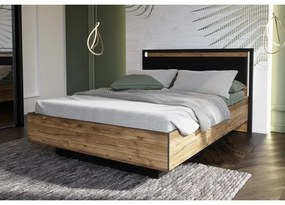 Dvojlôžková posteľ s úložným priestorom OREN 140x200 cm hnedá/čierna