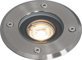 Sada 6 moderných vonkajších zemných bodových svetiel oceľ 35 mm nastaviteľné IP65 - Delux