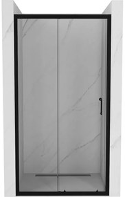 Mexen Apia, posuvné dvere do otvoru 125 x 190 cm, 6mm číre sklo, čierny profil, 845-125-000-70-00