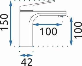 Rea Marco, umývadlová batéria h-150, čierna matná, REA-B4899
