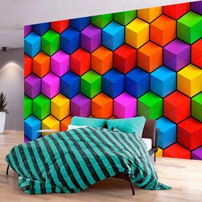 Artgeist Fototapeta - Colorful Geometric Boxes Veľkosť: 100x70, Verzia: Premium